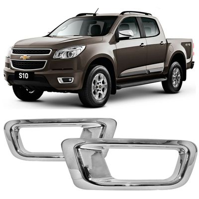 Kit Aplique Cromado Maçaneta Retrovisor Traseira Moldura Milha S10 2012 à 2016