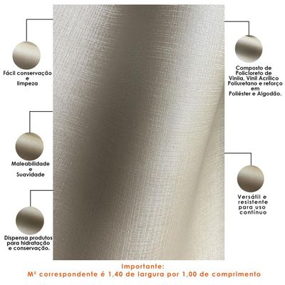 Tecido Sintético Facto Dunas Pérola Poltrona Cabeceira Estofados Decoração T02 Metro - Lyam Decor