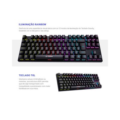Teclado Mecânico Gamer Fortrek Gravity 80 - AC3100