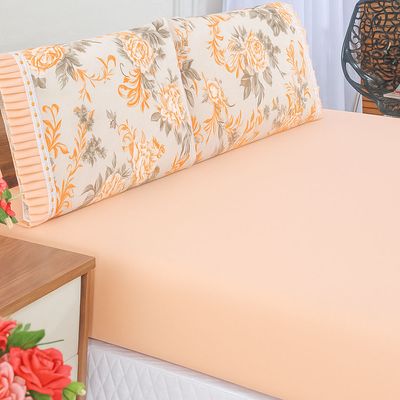 Jogo Cama Lençol Fiore Queen Estampado 180 Fios 100% Algodão com Babadinho 3 Peças Salmão Floral