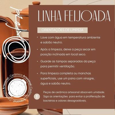 Travessa retangular para Servir Feijoada Oxford Cerâmica Artesanal 24,5cm Terracota