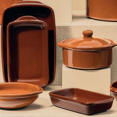 Travessa retangular para Servir Feijoada Oxford Cerâmica Artesanal 24,5cm Terracota