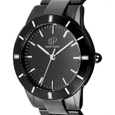Relógio Masculino Preto Casual Analógico Elegante New Port