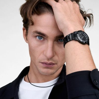 Relógio Masculino Preto Casual Analógico Elegante New Port