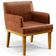 Kit 3 Poltronas Decorativas Para Sala De Estar E Recepção Beatriz W01 Couríssimo Camel - Lyam Decor