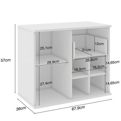 Armário Balcão Gabinete Para Banheiro 70cm Com 01 Gaveta 01 Porta Bia B06 Branco - Lyam Decor