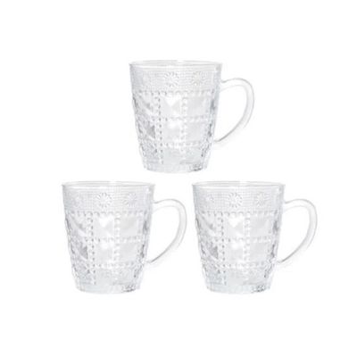 Canecas de Vidro Café Chá 3 Peças 190ml