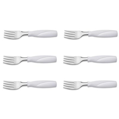 Kit 6 Garfo de Mesa Aço Inox Vermelho Brinox