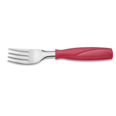 Kit 6 Garfo de Mesa Aço Inox Vermelho Brinox