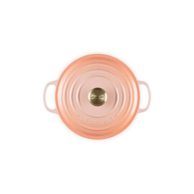 PANELA REDONDA LE CREUSET 20CM SIGNATURE FERRO ESMALTADO PESSEGO PECHE 21177204234450