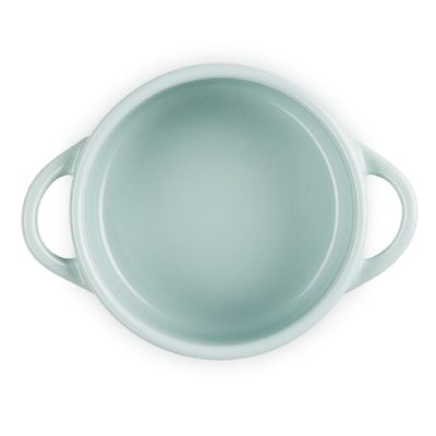 MINI COCOTTE LE CREUSET JARDIN 250ML 10CM EM CERAMICA COM RELEVO SEA SALT 80043257170003