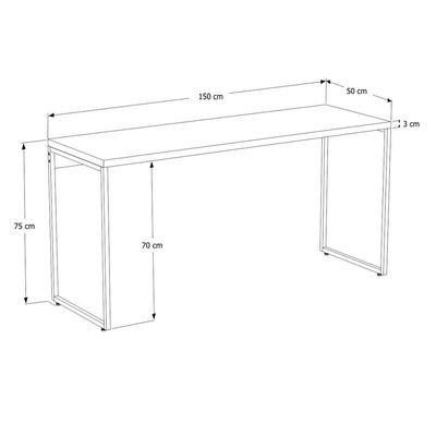 Mesa Para Escritório e Home Office Industrial Aspen 150 cm C01 Snow - Lyam Decor