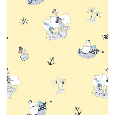 Papel de Parede Treboli Amarelo Piratas 5832 - Rolo: 10m x 0,53m