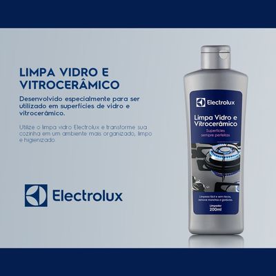 Limpa Vidro e Vitrocerâmico de Indução Electrolux Remove Manchas e Gorduras Não se aplica
