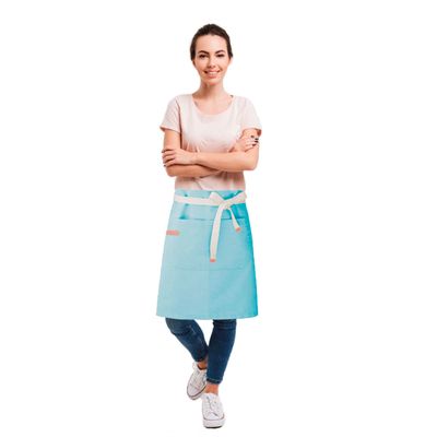 Avental de Cintura Azul Claro Cafeteria Padaria Bar Vegano