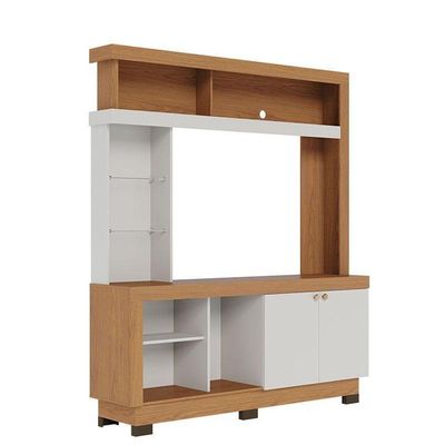 Estante Home Theater Valença Freijó Off White Com Aparador Riviera Freijó – Colibri