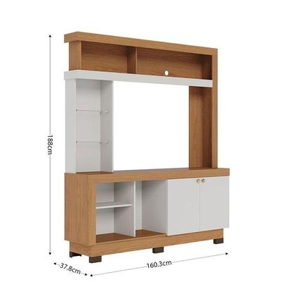 Estante Home Theater Valença Freijó Off White Com Aparador Riviera Freijó – Colibri