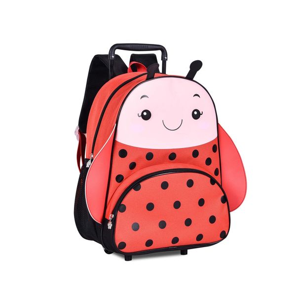 Mochila Infantil Rodinhas Escolar Passeio Joaninha