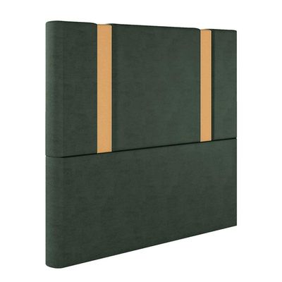 Cabeceira Estofada Solteiro 90 Cm Ametista Veludo Verde