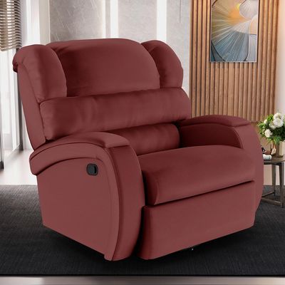 Poltrona do Papai Sala de Cinema Reclinável Kylie Glider Manual Giratória PU Vermelho G23