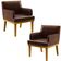 Kit 2 Poltronas Decorativas Para Sala De Estar E Recepção Beatriz W01 Couríssimo Marrom - Lyam Decor