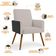 Kit 04 Poltronas Decorativa Maria W01 Pés Palito Linho Bege Couríssimo Preto - Lyam Decor