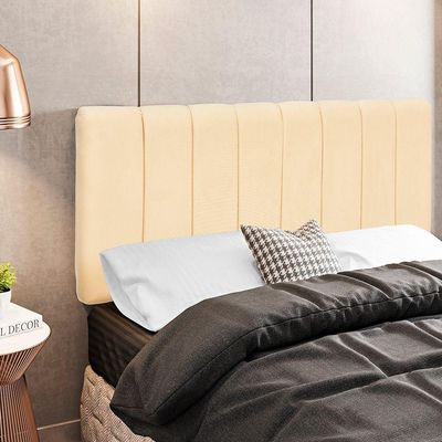 Cabeceira Cama Box Painel Solteiro 100 cm Dubai W01 Suede Bege - Lyam Decor