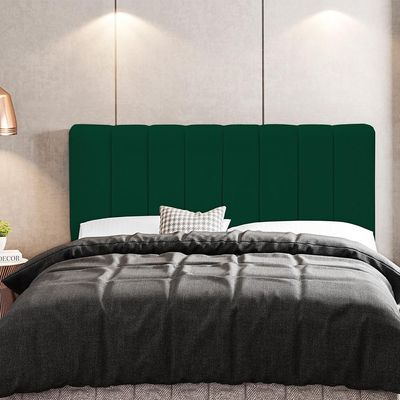 Cabeceira Cama Box Painel Casal Queen 160 cm Dubai W01 Suede Verde Musgo - Lyam Decor