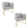 KIT 02 POLTRONAS PAOLA SUEDE CINZA BASE