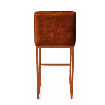 Banqueta Cozinha Alta com Encosto Industrial Bronze Lirina PU Nozes C05 - D'Rossi