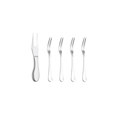 Garfo para Queijo Frios e Garfinhos Petiscos Frutas Inox 5un