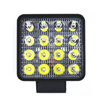 Farol Auxiliar de Led Quadrado 12v/24v 6000k 48W 16 Leds