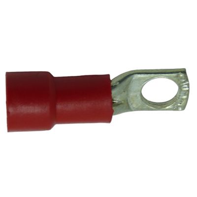 Terminal Compressão Tipo Anel 10 Mm Simples C/ Capa Plastica Vermelho (Olhal)