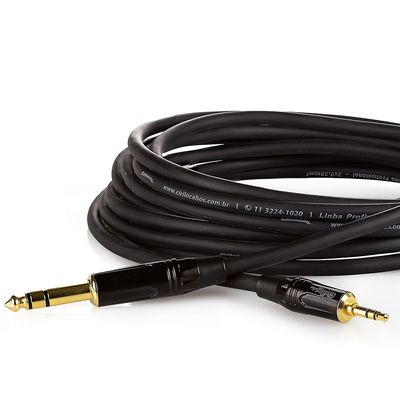 Cabo P2 Estereo Para P10 Estereo Profissional - 30 Metros