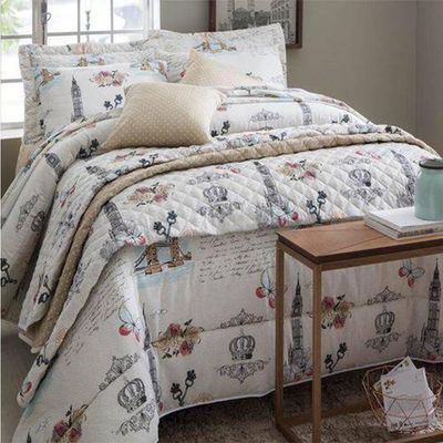 Jogo de Cama Solteiro 140x250 cm London 140 Fios Realce Top  Branco