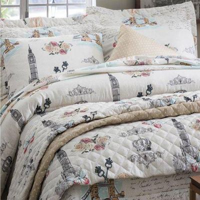 Jogo de Cama Solteiro 140x250 cm London 140 Fios Realce Top  Branco