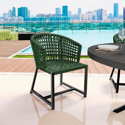 Kit 02 Cadeiras Decorativas Para Área Gourmet Cozinha Corda Náutica Belize D04 Verde - Lyam Decor
