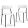 Kit 02 Cadeiras Fixa Base Preta Empilhável Bit  F02 Branco - Lyam Decor