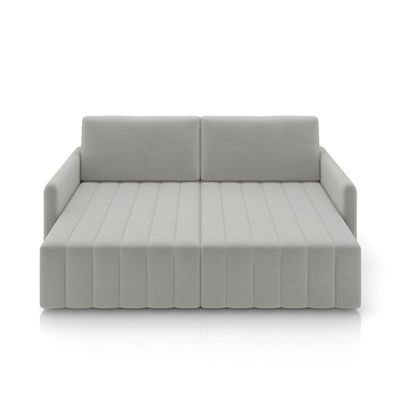 Sofá-Cama Decorativo Retrátil Thanos 2 Lugares 192cm Veludo Cinza G45 - Gran Belo