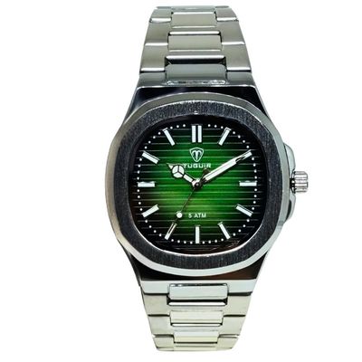 Relógio Tuguir Masculino Ref: Tg30441 Casual Retangular Prateado