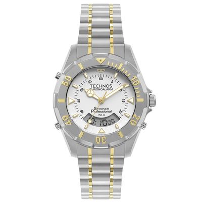 Relógio Technos Masculino Ref: Wt2050agn/1b Skydiver Anadigi Bicolor