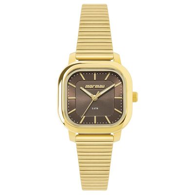 Relógio Mormaii Feminino Ref: Mo2036kh/1m Retangular Aço Dourado