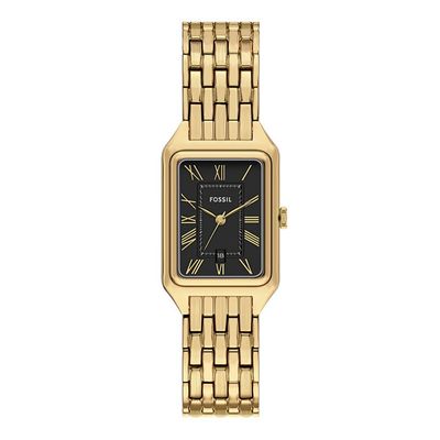 Relógio Fossil Feminino Ref: Es5434/1pn Clássico Retangular Dourado