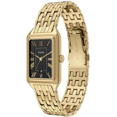 Relógio Fossil Feminino Ref: Es5434/1pn Clássico Retangular Dourado
