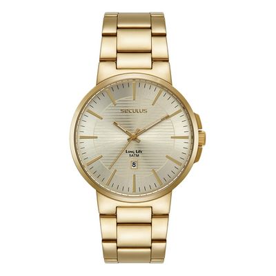 Relógio Seculus Masculino Ref: 23730gpsvda2 Casual Dourado