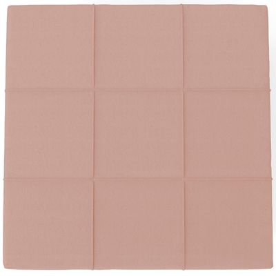 Kit 02 Puffs Decorativos Para Sala de Estar Quadrado Milano 90x90cm W01 Linho Rosê - Lyam Decor