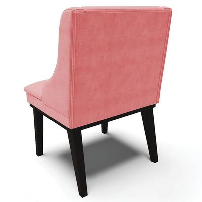 Kit 5 Cadeiras Decorativas Sala de Jantar Base Fixa de Madeira Firenze Suede Rosê/Preto G19 - Gran Belo