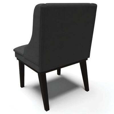 Kit 5 Cadeiras Decorativas Sala de Jantar Base Fixa de Madeira Firenze PU Preto Fosco G19 - Gran Belo