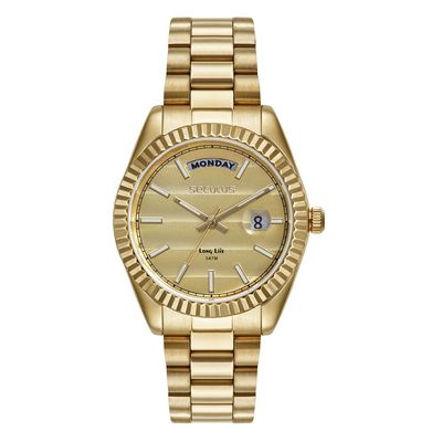 Relógio Seculus Feminino Ref: 77323lpsvda1 Clássico Aço Dourado