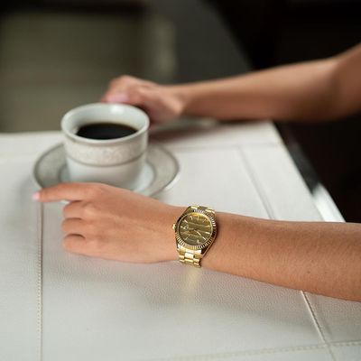 Relógio Seculus Feminino Ref: 77323lpsvda1 Clássico Aço Dourado